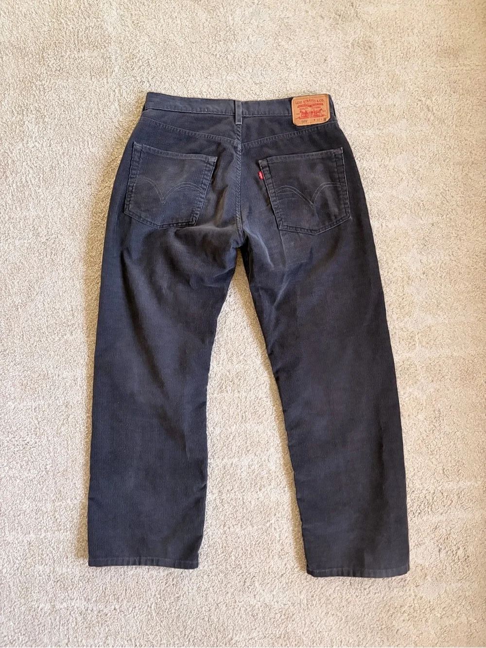 Levi's Dark Gray Corduroy Loose Straight Jeans